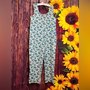 Vintage Floral Overalls L